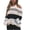 Black, variant on Fesfesfes Women Sweater Long Sleeves Color Matching Round Neck Loose Pullover Stripe Tops Blouse Knitted Sweater