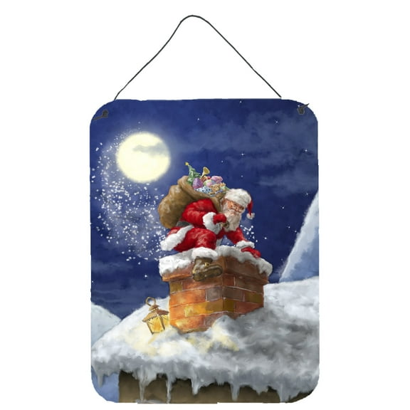 Carolines Treasures APH5479DS1216 Christmas Santa Claus in the Chimney Wall or Door Hanging Prints 12x16 multicolor