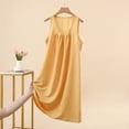 thumbnail image 3 of ZyeKqe Womens Nightgown Sleeveless Crewneck Chest Pleated Casual Sleep Shirts Lightweight Loose Comfy Midi Dress, 3 of 6