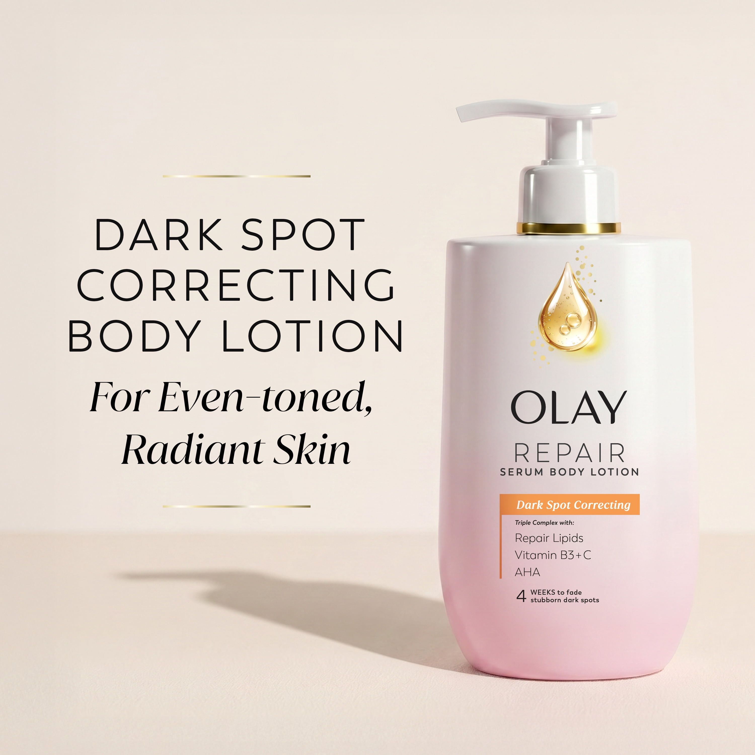 Olay Dark Spot Correcting Body Lotion with AHA and Vitamin C, TripleComplex, 24 Hr Moisture, Fast-Absorbing Care, 17 fl oz