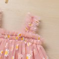 thumbnail image 4 of IBTOM CASTLE Toddler Baby Girl Princess Tutu Dress Tulle Bowknot Birthday Cake Smash Outfit Summer Wedding Dress for Photo Shoot 4-5 Years Pink Daisy, 4 of 8