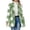 Green, variant on Plus Size Button Cardigan for Women Black Open Front Long Sleeve Jackets Trendy Fall Plaid Printed Trim Tops Outerwear with Pockets Black S