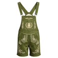 thumbnail image 4 of XIAOCHA Mens Barrel Embroidery Lederhosen Wide Strap Shorts Oktoberfest Casual Pants Halloween Bottoms,Army Green,Sizes L, 4 of 4