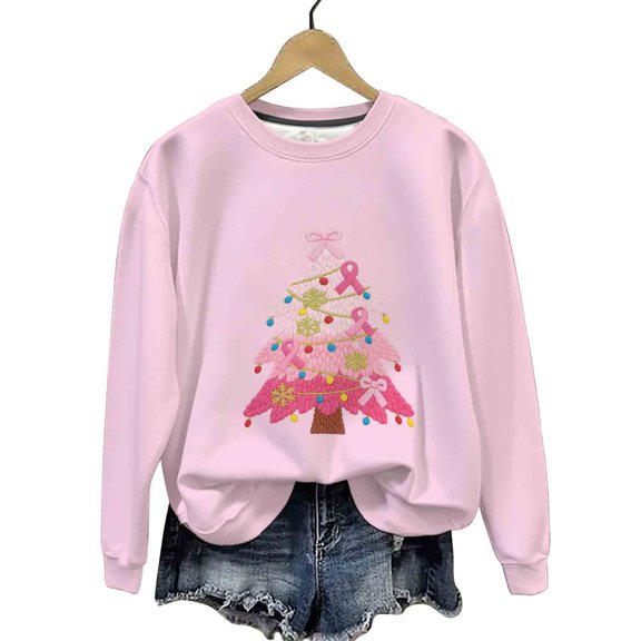 asdoklhq Crewneck Sweatshirts Womens Christmas Print Oversized Sweatshirts Fall Long Sleeve Sweatshirt Red 3X