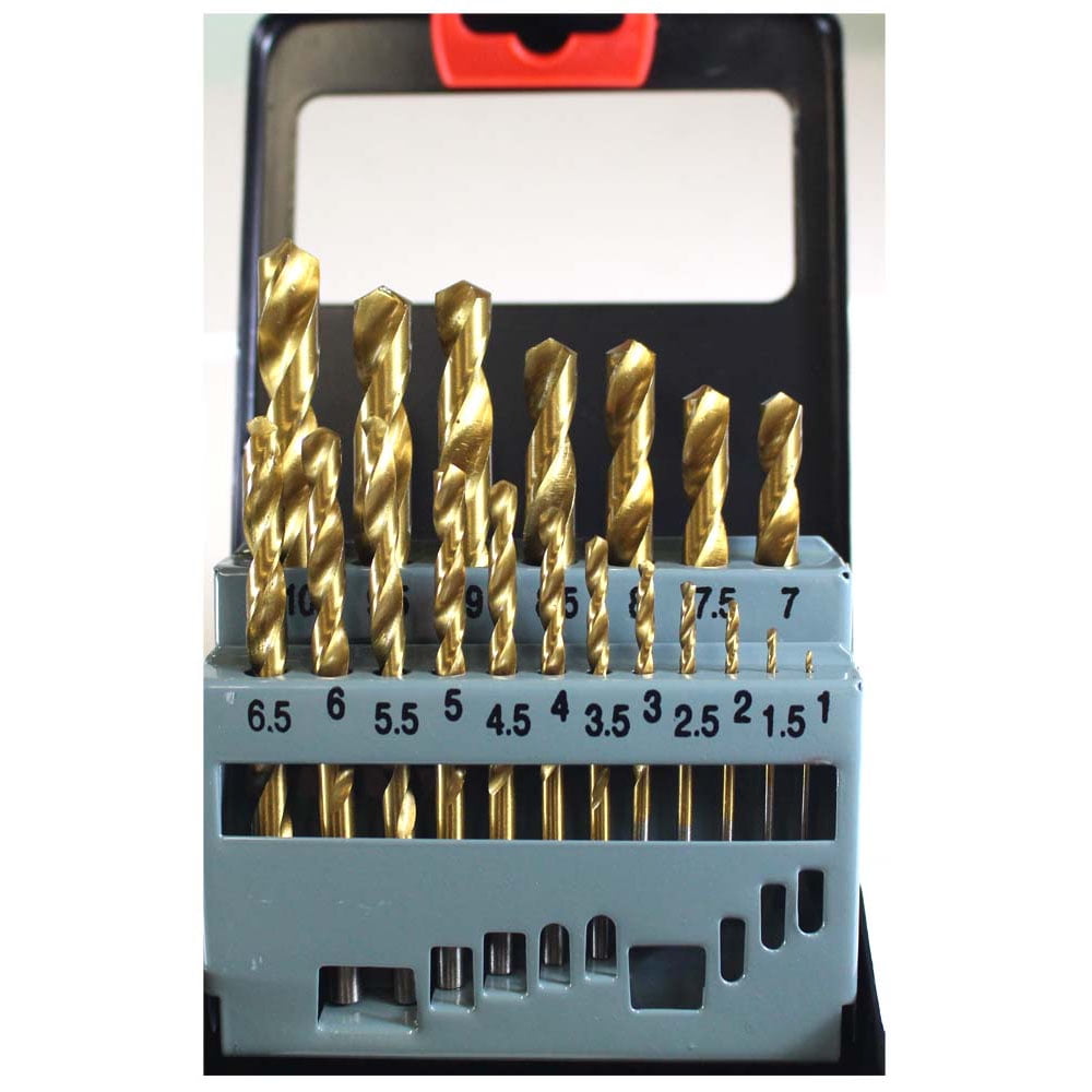 QUIX 19 Piece Titanium Drill Bit Set | 1mm - 10mm Range | Sharp & Durable | Secure Metal Storage Case | Precision Drilling & Comprehensive Sizes