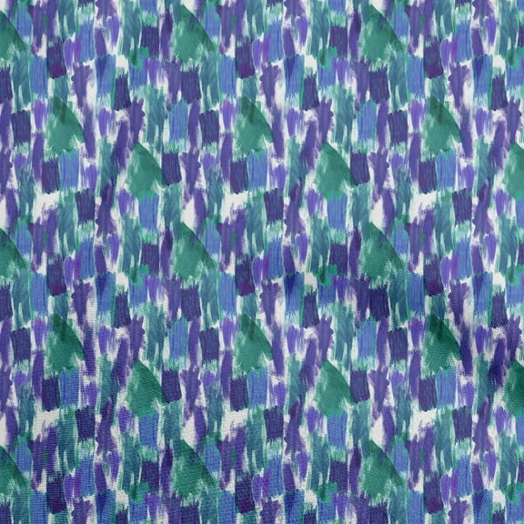 oneOone Viscose Chiffon Medium Blue Fabric Abstract Watercolor Texture Sewing Fabric By The Yard Printed Diy Clothing Sewing Supplies 42 Inch Wide