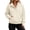 Khaki, variant on Snap Button Half Zip Women Stand Collar Sweatshirt Long Sleeve Thumb Hole Kangaroo Pocket Loose Casual Pullover Black L