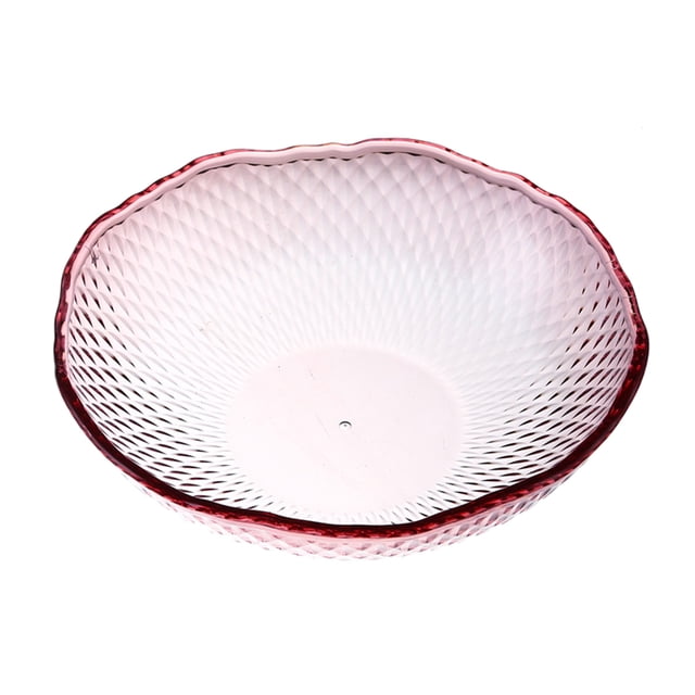 EeaseMX Plato de fruta de plástico transparente con diseño de escamas, para aperitivos, frutos secos y dulces, para ensalada (rosa)