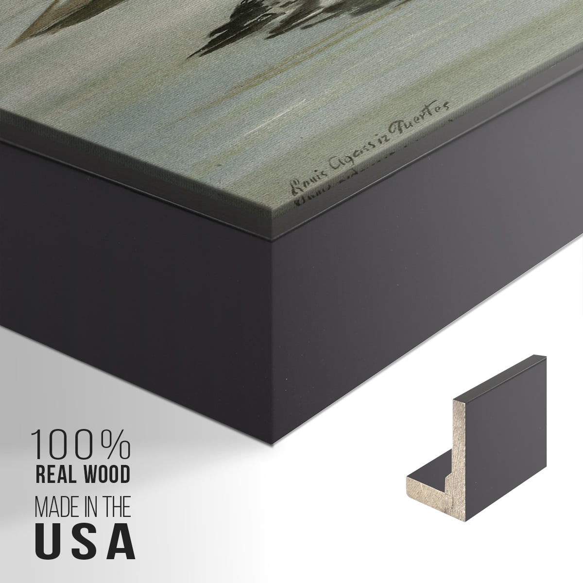 Vintage Animal Print-XIX By Wexford Home Framed in Black Wood Gallery Wrapped Canvas 27 in. x 41 in.