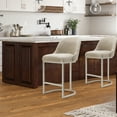 thumbnail image 6 of Leick Home Set of 2 Barrel Back Counter Stools with High Density Foam, 6 of 27