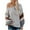 Gray, variant on AOOCHASLIY Clearance Sweaters Womens Fashion Casual V-neck Lantern Sleeve Striped Color Block Knit Sweater