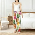 thumbnail image 4 of Salouo Hawaiian Pineappl Print Women's Pajama Pants Casual Loose Sweatpants PJs Flowy Pants Drawstring Palazzo for Women Wide Leg Pants Lounge Pajama -XX-Large, 4 of 8