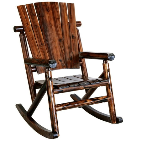 Rustic High Back Rocking Chair - Char-Log TX93860 Rustic Single Rocker without Star