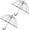 Black, variant on Clear Dome Umbrella with White Handle, Transparent Bubble Umbrella for Adults, Long Handle, 2 Pack