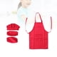 thumbnail image 4 of Juego de cocina infantil completo de chef, incluye gorro, delantal y funda para cocinar, hornear, pintar y decorar fiestas, tamaño mediano para niños de 4 a 8 años (rojo)., 4 of 8