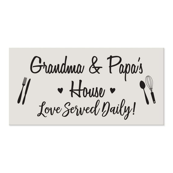Grandparents Plaque Love Served Daily - Grandma & Papa