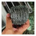 thumbnail image 3 of Stainless Steel Scrubber, Medium Size, Steel Gray, 72/carton | Bundle of 2, 3 of 5