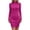 Hot Pink, variant on Women Ribbed Knit Bodycon Dress Long Sleeve Mock Neck Slim Fit Mini