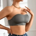thumbnail image 5 of Strapless Bra Bandeau Top Comfortable Seamless Full Coverage Bra For Women Wireless Bras With Soft Support Regular And Plus Size Dark Gray S, 5 of 9
