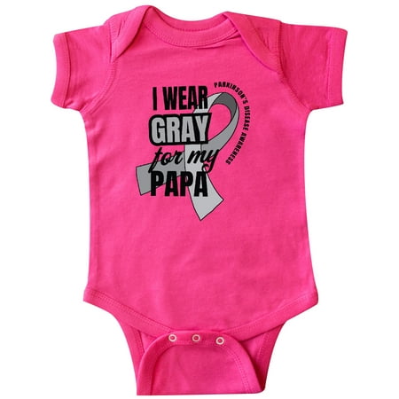 

Inktastic I Wear Gray For My Papa Parkinsons Disease Awareness Gift Baby Boy or Baby Girl Bodysuit