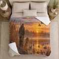 thumbnail image 5 of Waterfowl Hunter Retriever At Sunset Marsh Tranquil Outdoor, Peaceful Artistic Scene, Warm Flannel Blanket for Cabin and Lodge, Animal Lovers person's Day Gift, Artistic Home Decor, 5 of 9