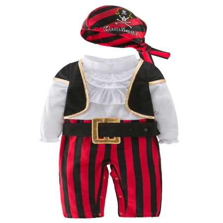 Bilo Infant Baby Boy Cap'N Stinker Pirate Halloween Costume 4 pcs Set (80/12-18 Months)
