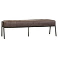 thumbnail image 1 of Venturi PU Leather Tufted Bench - Devore Brown, 1 of 6
