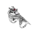 thumbnail image 1 of Punk Gothic Knuckles Anillos dobles de dedo completo, Armadura de bronce Anillos geniales Anillos de bisagra de punk rock Anillos activos Hombres Mujeres Disfraces de Halloween Cosplay Accesorios Reg JAMW Sencillez, 1 of 2