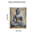 thumbnail image 3 of Buddha Canvas Wall Art Gold-foil: Zen Statue Textured Print with Lotus Flower for Buddhism Decor Inspirational for Room Decorations Ready to Hang, 3 of 5