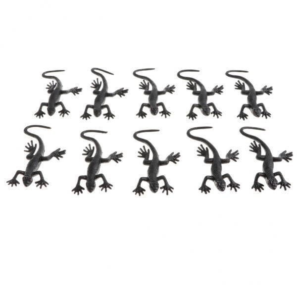2x 10pcs Vivid Rubber Gecko Figure Reptile Animal toy children kids Party Tricks 5x3cm Sunnimix Juguete de animales para niños