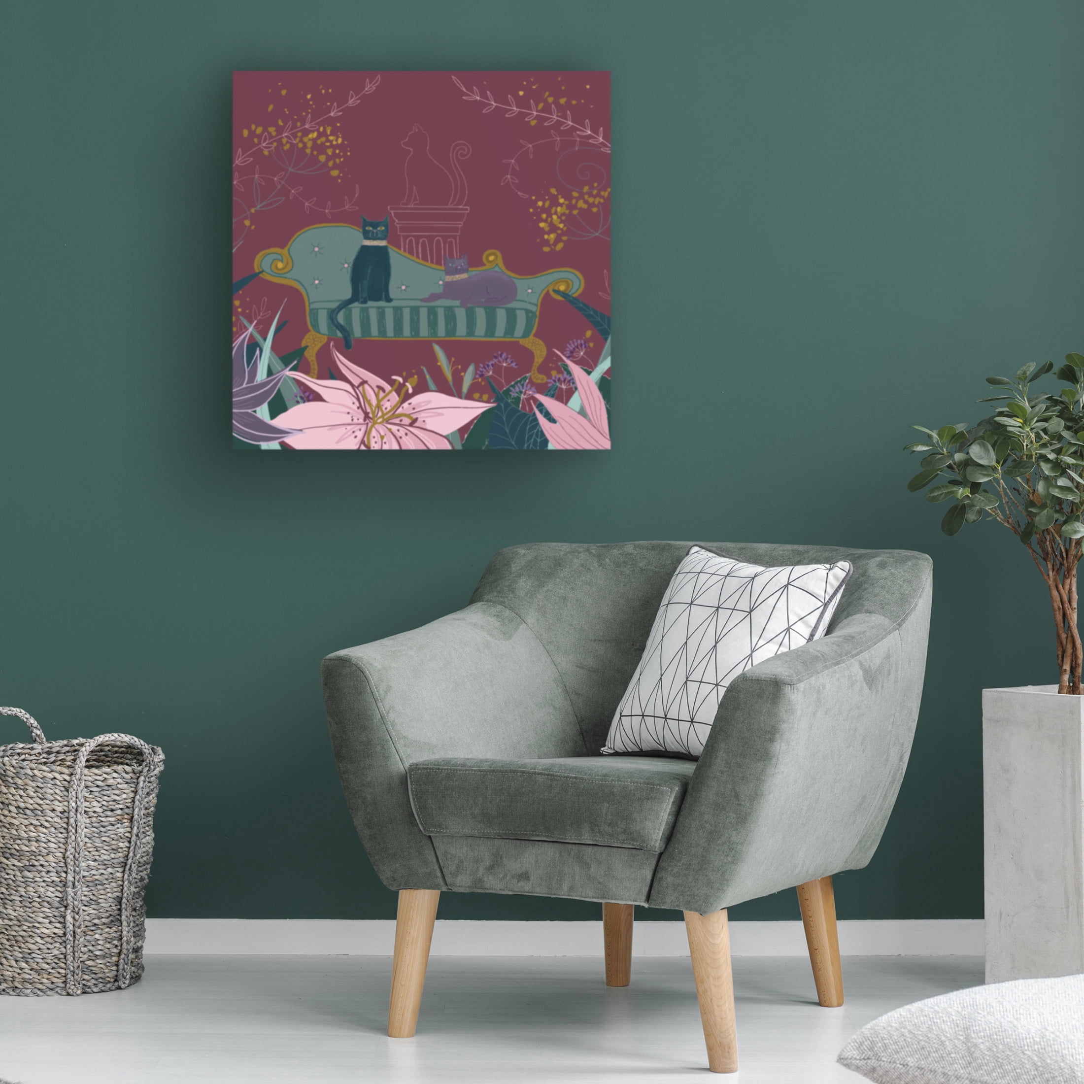 Canvas Wall Art - Christine Rotolo 'Palace Pets 2' Wall Art for Living Room, Bedroom, or Office Décor by Trademark Fine Art - 18 x 18 Inches