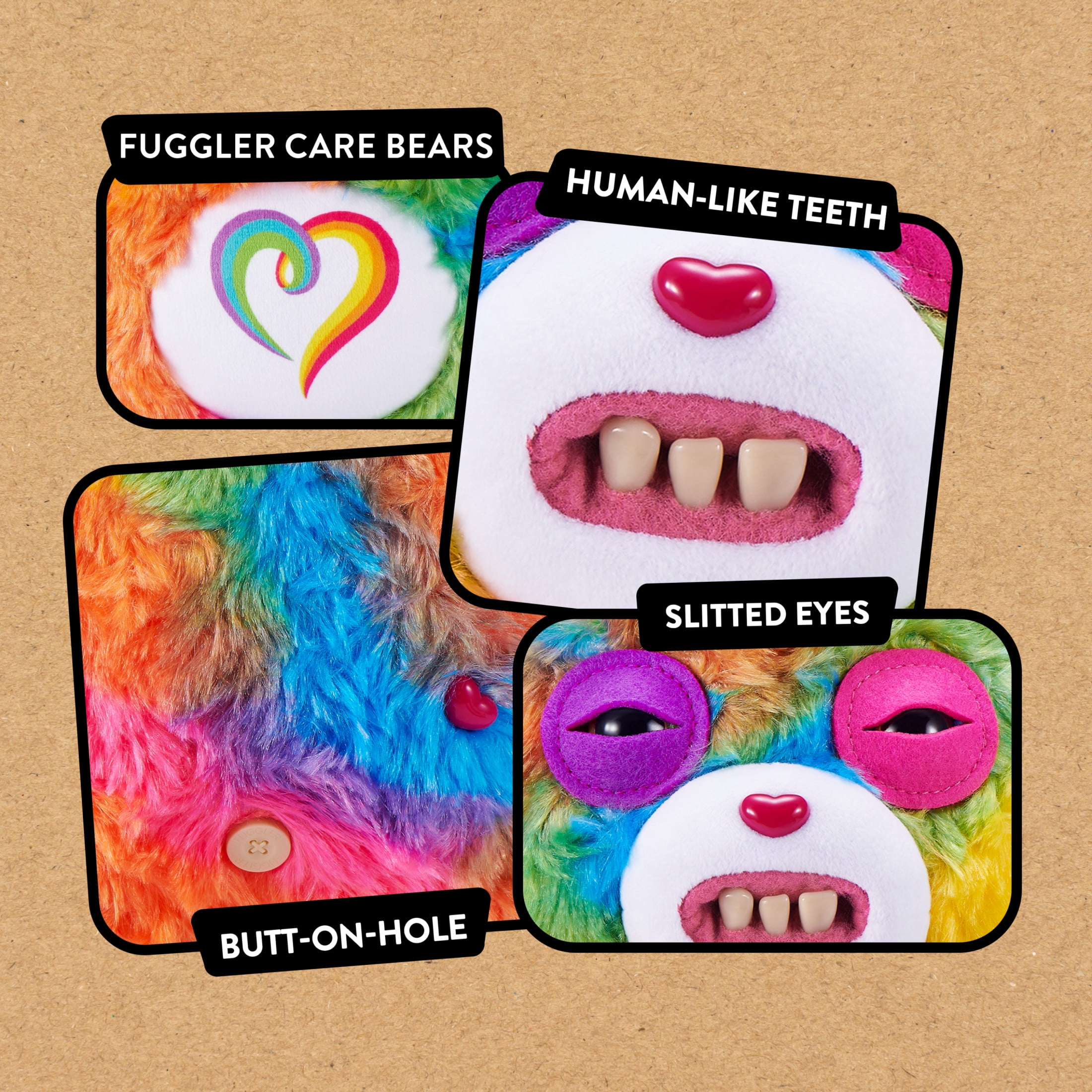 Fuggler Care Bears 9 inch (Togetherness Bear), Funny Ugly Monster Stuffed Animal Toy by ZURU