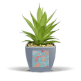 thumbnail image 1 of blue  flower  paint Fake Pineapple Flower Pot Vase Mini Decor, 1 of 3