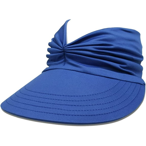 CoCopeaunts Visors for Women Sun Hat Beach Hat Wide Brim Hats Sun Visor UV Protection Elastic Empty Top Hiking Travel Jogging Cap