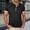 Black, variant on Classic Collar Short Sleeve Knit Top For With Contrast Trim And Placket Design T Shirts for Men Blue XXL
