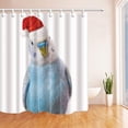 thumbnail image 1 of RYLABLUE Animal Parrot with Red Christmas Hat White Backdrop Polyester Fabric Bath Curtain, Bathroom Shower Curtain 66x72 inches, 1 of 1