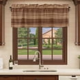 thumbnail image 6 of 2 Pack Valances for Window, Brown Western Short Curtains for Kitchen Bedroom Living Room, Vintage Farmhouse Wood Barn Door Rod Pocket Small Window Treatment Valance Drapes 42 x 12 Inch, 6 of 8