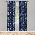 thumbnail image 2 of Ambesonne Floral Curtains, Exotic Jungle Plumerias Art, Pair of 28"x84", Dark Pink and Indigo, 2 of 4