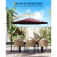thumbnail image 2 of Parasol Déporté avec Base Incluse, Ombrage de 10 Pi pour 2 à 6 Personnes, Conception Extérieure Décalée avec Rotation à 360 Degrés et Inclinaison Infinie, Auvent Durable et Résistant à la Décoloration pour Terrasse, Piscine, Jardin, Cour Arrière, Rouge, 2 of 8