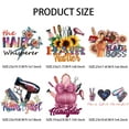 thumbnail image 2 of 6Pcs 6 Styles Plastic Heat Transfer Film Logo Stickers Set for DIY T-Shirt Bags Flower 230x164~229mm 1pc/style, 2 of 9
