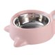 thumbnail image 3 of Pet Dual Water Food Feeder Feeding Bowl Drinking Bowl Pet Supplies for Cat Dog (Pink), 3 of 3