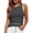 Black, variant on longantii Tank Tops For Women Ribbed Knit Round Neck Striped Camis, Slim Side Ruched Stretchy Blouses, Casual Daily Summer Sleeveless Tops Blue