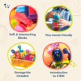 thumbnail image 4 of Building Block Playset B. toys Bristle Block Spinaroos 75 piezas, 4 of 6