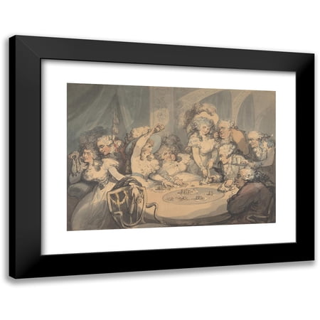 Thomas Rowlandson 14x11 Black Modern Framed Museum Art Print Titled - A Gaming Table at Devonshire House (1791)