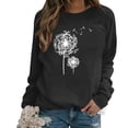 thumbnail image 2 of Zpanxa Women's Boho Chic Printed Blouse Top, Long Sleeve Loose Fit Crewneck Pullover Sweatshirt for a Casual and Relaxed Style Black B XXL, 2 of 5