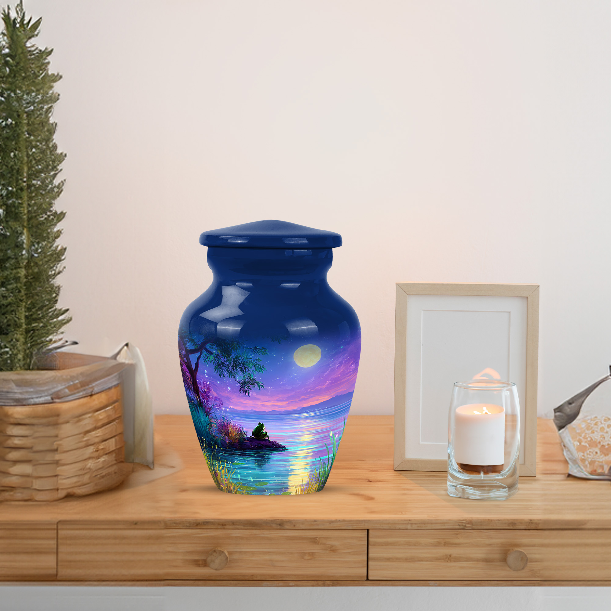 MUKTIVE Frog Urn for Ashes for Women Burial, Keepsake Memorial Moon Urns for Adult Male, Funeral Mini Cremation Urn for Mother & Father, Unique Urns for Human Ashes Adult Female, 3 Inch