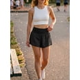 thumbnail image 5 of JWD Women's High Waisted Running Shorts, Quick Dry Athletic Shorts with Deep Phone Pocket & Zipper, Lightweight Workout Shorts for Yoga Hiking, 5 of 6