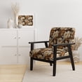 thumbnail image 2 of Designart "Elegance In Rustic Brocade" Brown Floral Upholstered Accent Chair - Cottage Arm Chair For Bedroom, 2 of 7