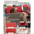 thumbnail image 6 of YODOLLA 7-Piece Patio Funiture Set w/ Dining Table, Outdoor Sectional Sofa Couch with Weatherproof Protection Cover, Patio Conversation Set in Brown Rattan& Red Cushions, 6 of 9