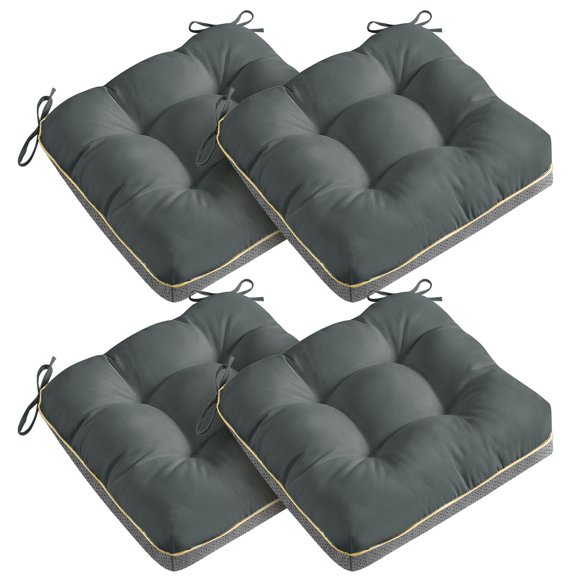 Cojines para silla AMCATON, paquete de 4, 48 x 48 cm, espuma gris